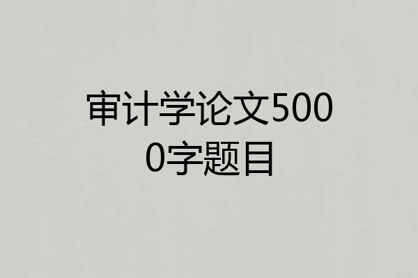 审计学论文5000字题目