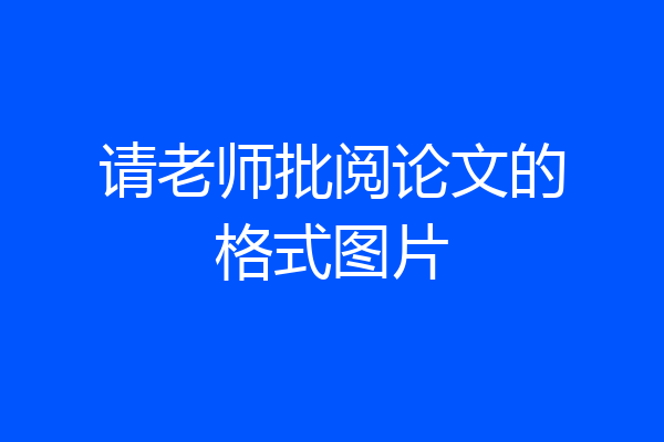 请老师批阅论文的格式图片