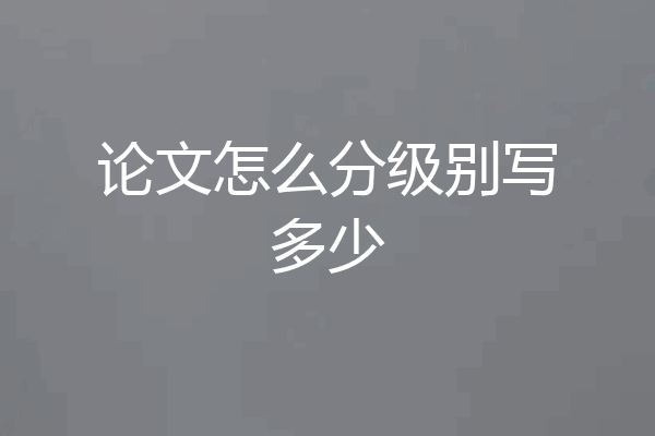 论文怎么分级别写多少