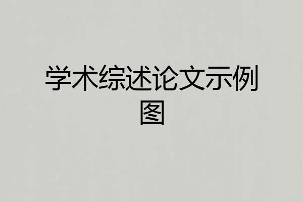 学术综述论文示例图