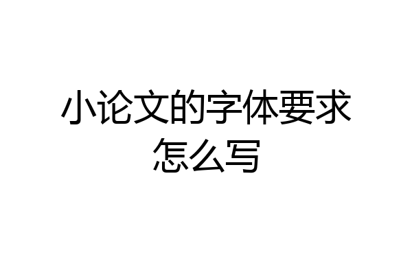 小论文的字体要求怎么写