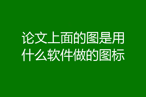 论文上面的图是用什么软件做的图标