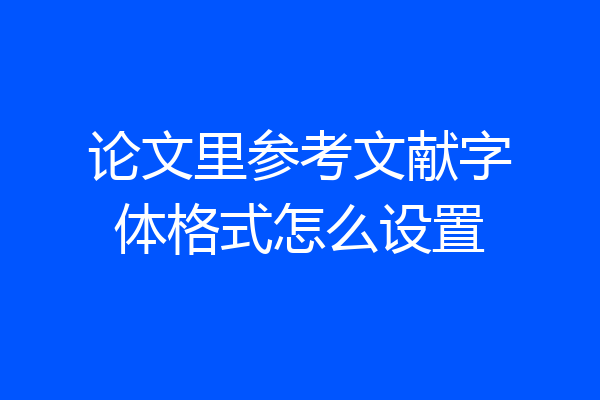 论文里参考文献字体格式怎么设置