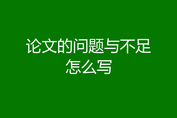 论文的问题与不足怎么写