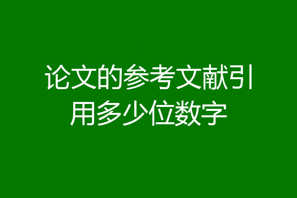 论文的参考文献引用多少位数字