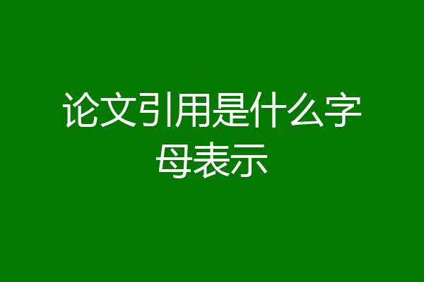 论文引用是什么字母表示