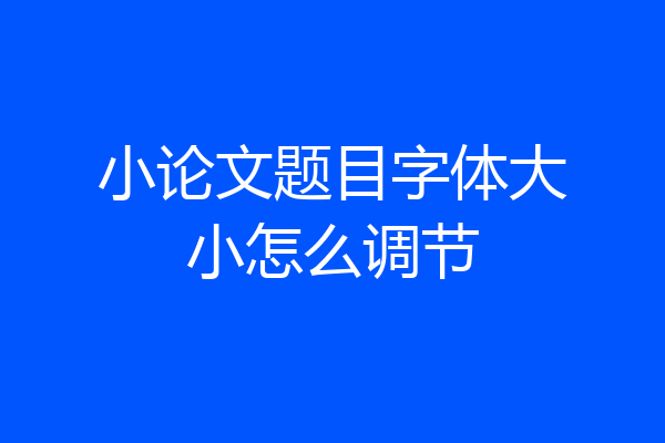 小论文题目字体大小怎么调节