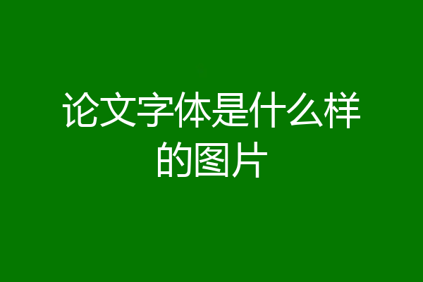 论文字体是什么样的图片