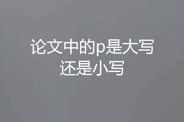 论文中的p是大写还是小写