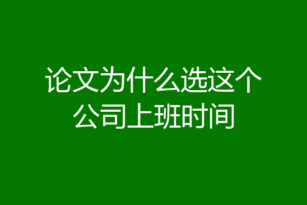 论文为什么选这个公司上班时间