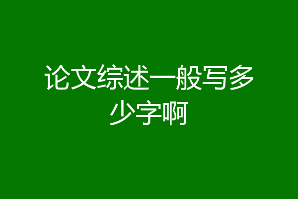 论文综述一般写多少字啊