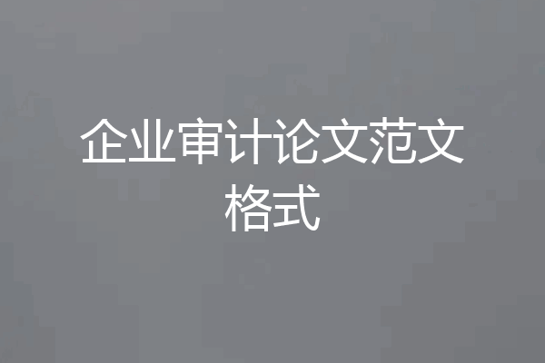 企业审计论文范文格式