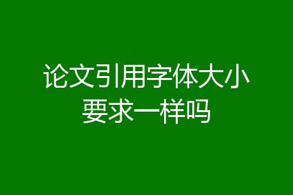 论文引用字体大小要求一样吗
