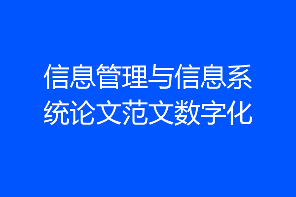 信息管理与信息系统论文范文数字化