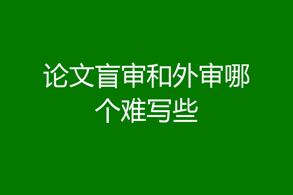 论文盲审和外审哪个难写些