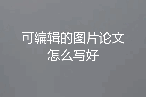 可编辑的图片论文怎么写好