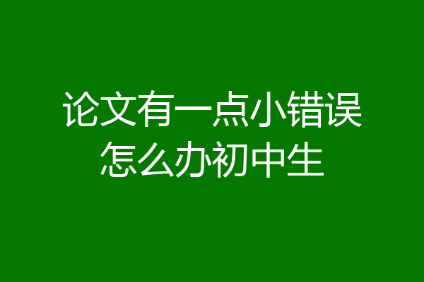论文有一点小错误怎么办初中生
