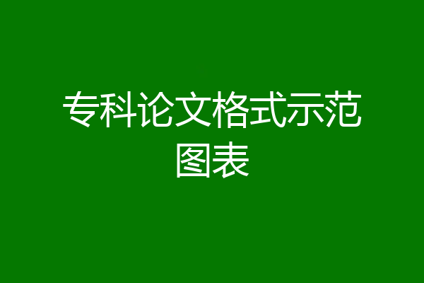 专科论文格式示范图表