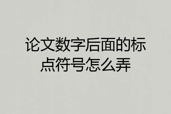 论文数字后面的标点符号怎么弄