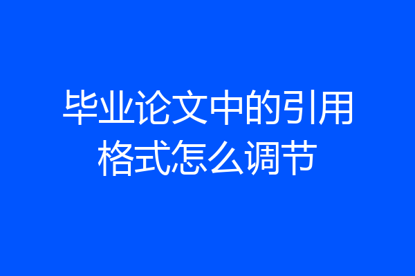 毕业论文中的引用格式怎么调节