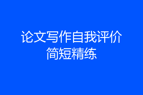 论文写作自我评价简短精练