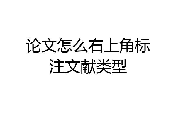论文怎么右上角标注文献类型