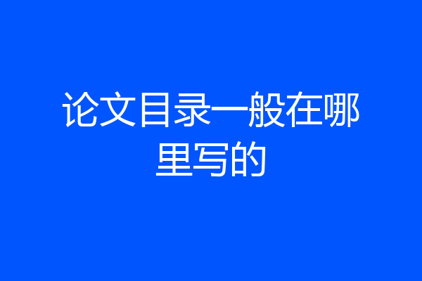 论文目录一般在哪里写的