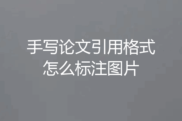手写论文引用格式怎么标注图片