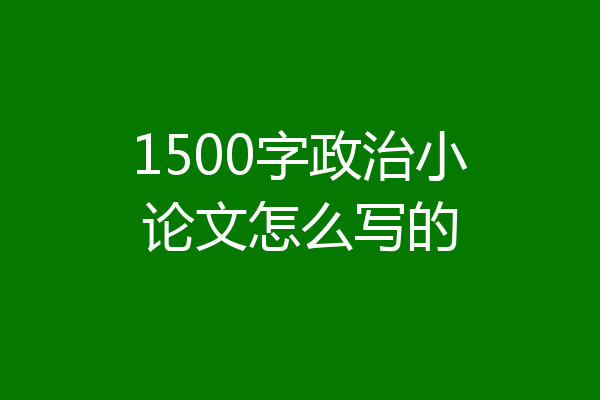 1500字政治小论文怎么写的