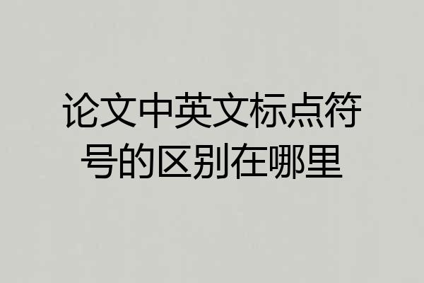 论文中英文标点符号的区别在哪里