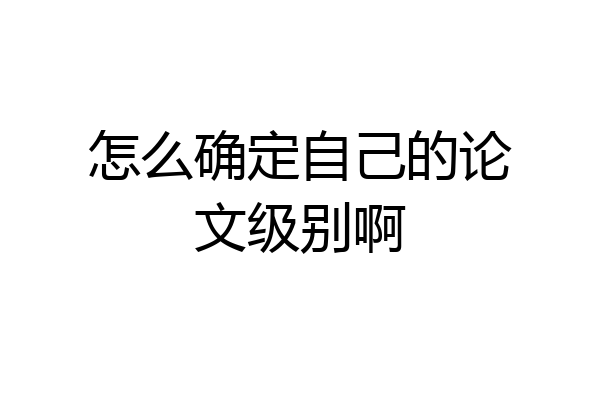 怎么确定自己的论文级别啊