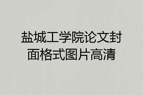 盐城工学院论文封面格式图片高清