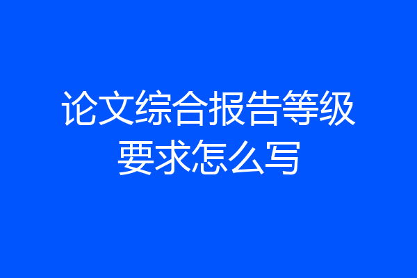 论文综合报告等级要求怎么写