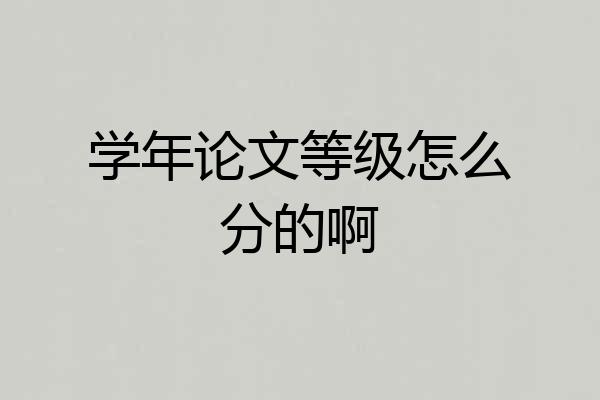 学年论文等级怎么分的啊