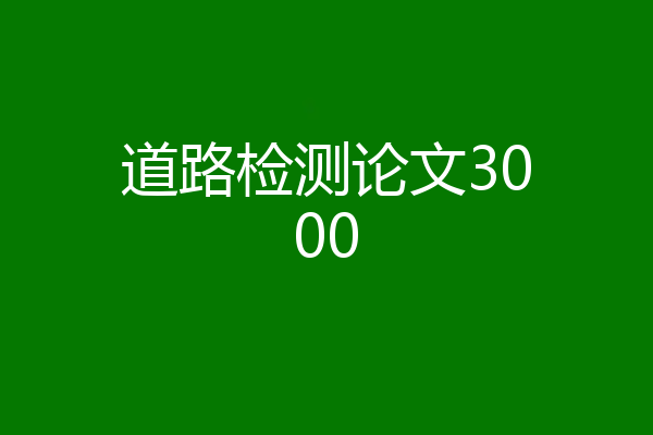 道路检测论文3000