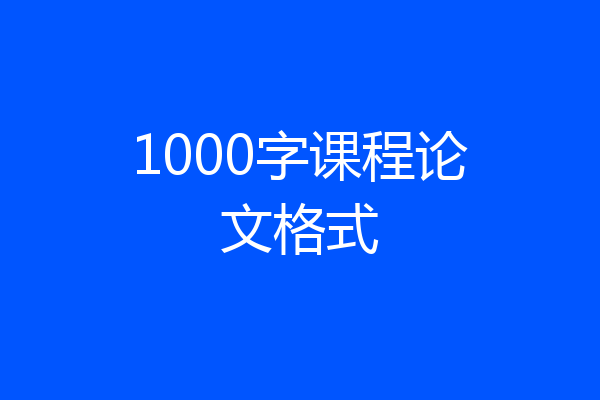1000字课程论文格式
