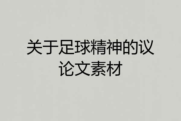 关于足球精神的议论文素材