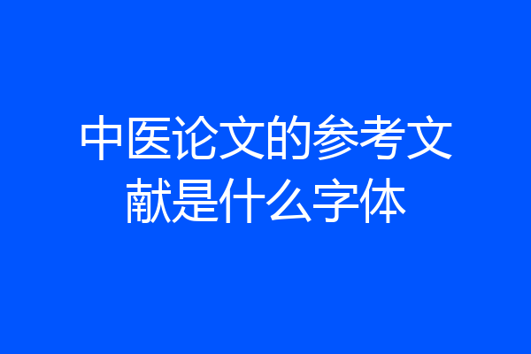 中医论文的参考文献是什么字体