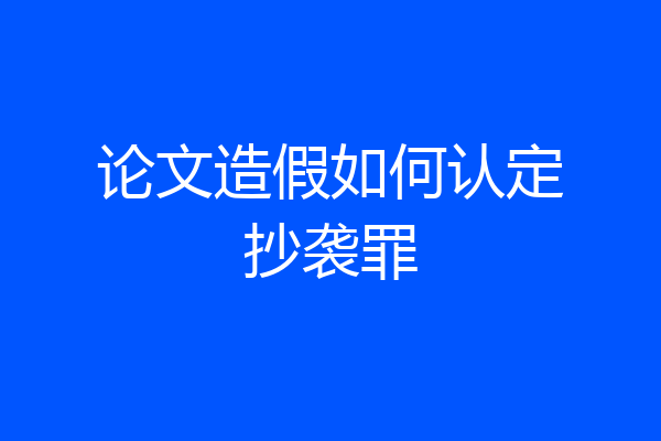 论文造假如何认定抄袭罪