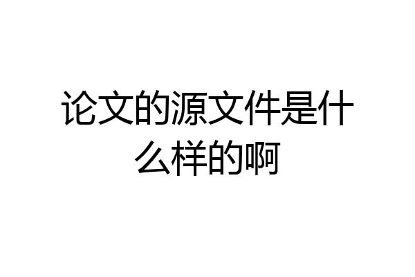 论文的源文件是什么样的啊