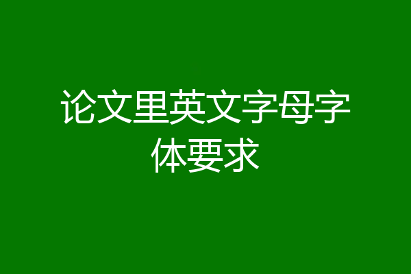 论文里英文字母字体要求