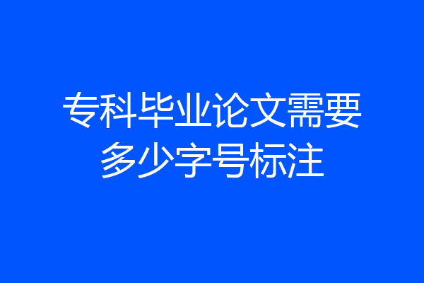 专科毕业论文需要多少字号标注