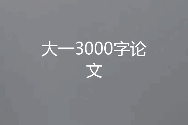 大一3000字论文