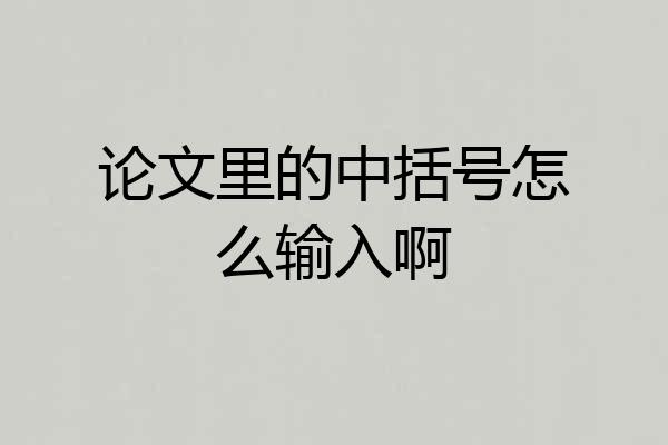 论文里的中括号怎么输入啊
