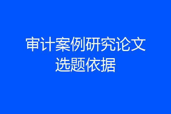 审计案例研究论文选题依据