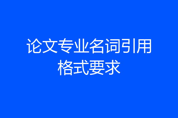 论文专业名词引用格式要求