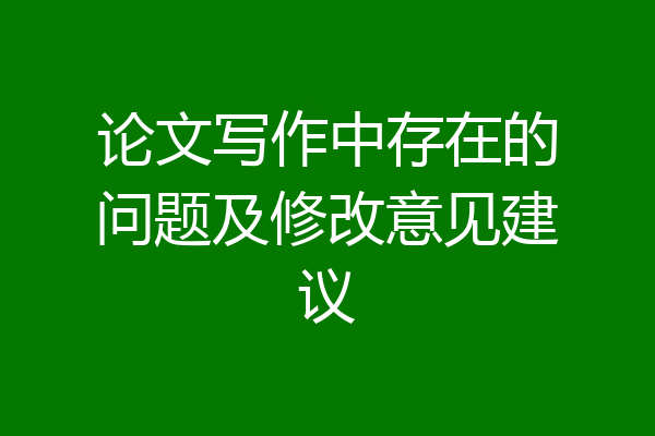 论文写作中存在的问题及修改意见建议