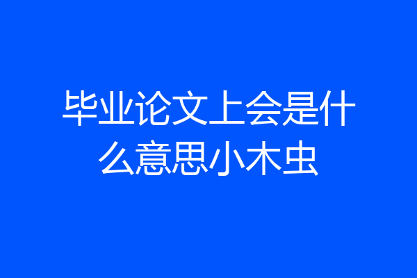 毕业论文上会是什么意思小木虫