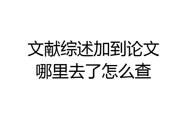 文献综述加到论文哪里去了怎么查