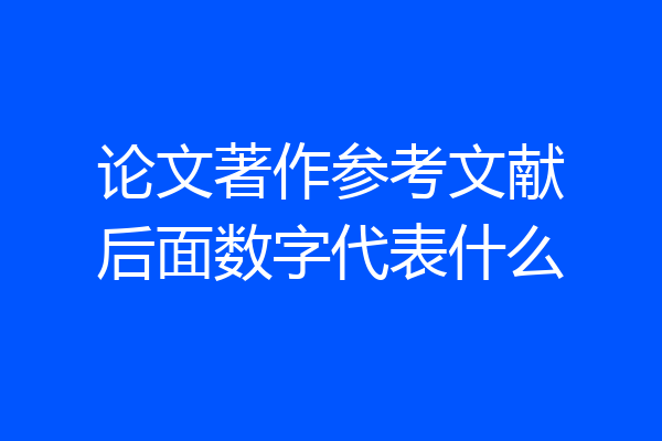 论文著作参考文献后面数字代表什么